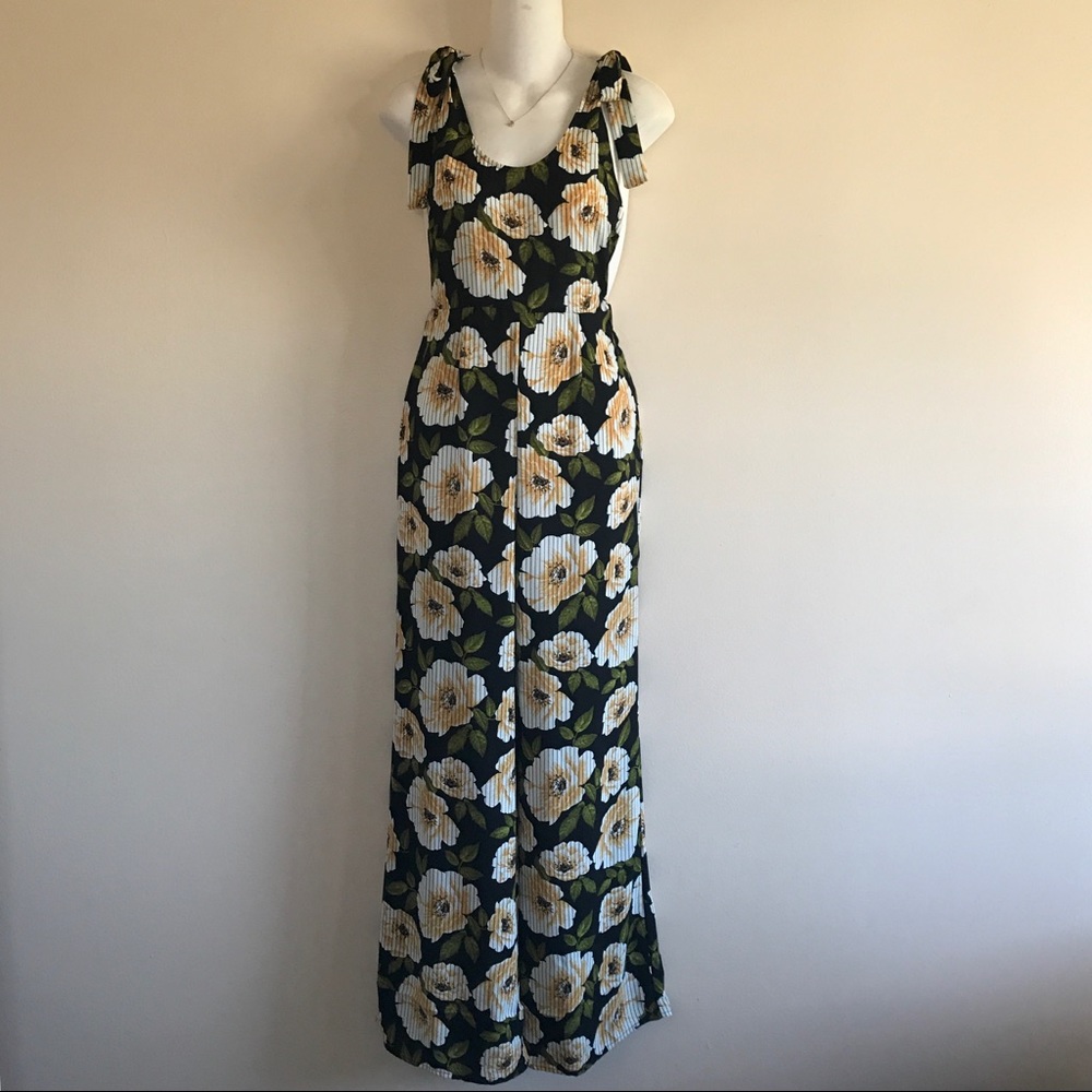 Bohemian Floral Self Tie Jumpsuit Boho